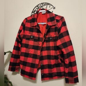 NWOT red and black thick Columbia flannel jacket